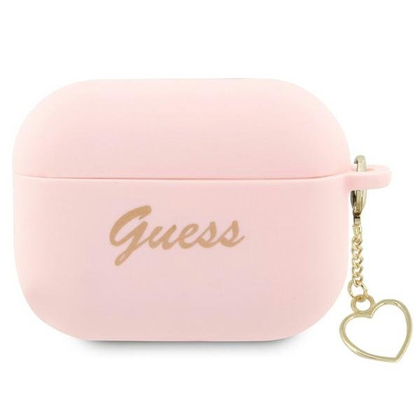 Zdjęcia - Etui GUESS GUAP2LSCHSP AirPods Pro 2 cover różowy/pink Silicone Charm Heart Col 
