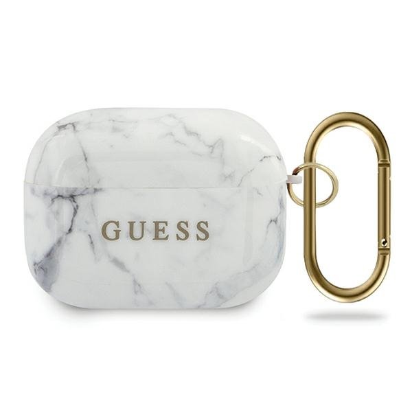 Zdjęcia - Etui GUESS GUACAPTPUMAWH AirPods Pro cover biały/white Marble Collection 