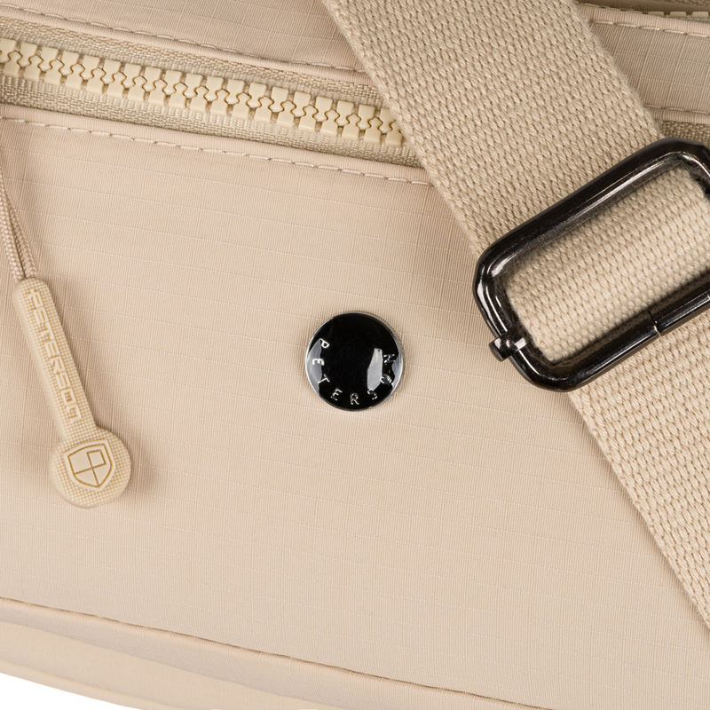 Beżowa listonoszka damska wykonana z poliestru - Peterson