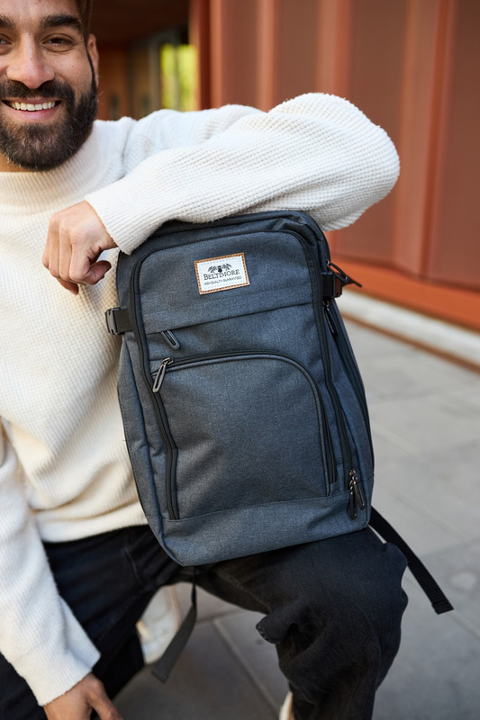 Plecak torba mały bagaż pojemny do samolotu kabinówka lotnicza Beltimore szary TOK-T