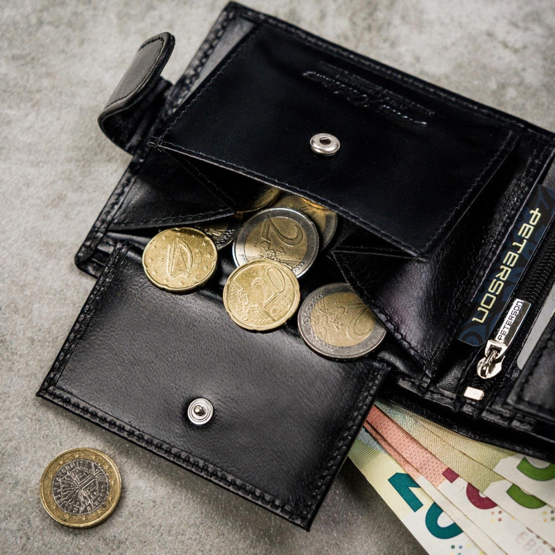 Meski zestaw prezentowy skóra naturalna Peterson PTN SET N992L-NGV-BW BLACK