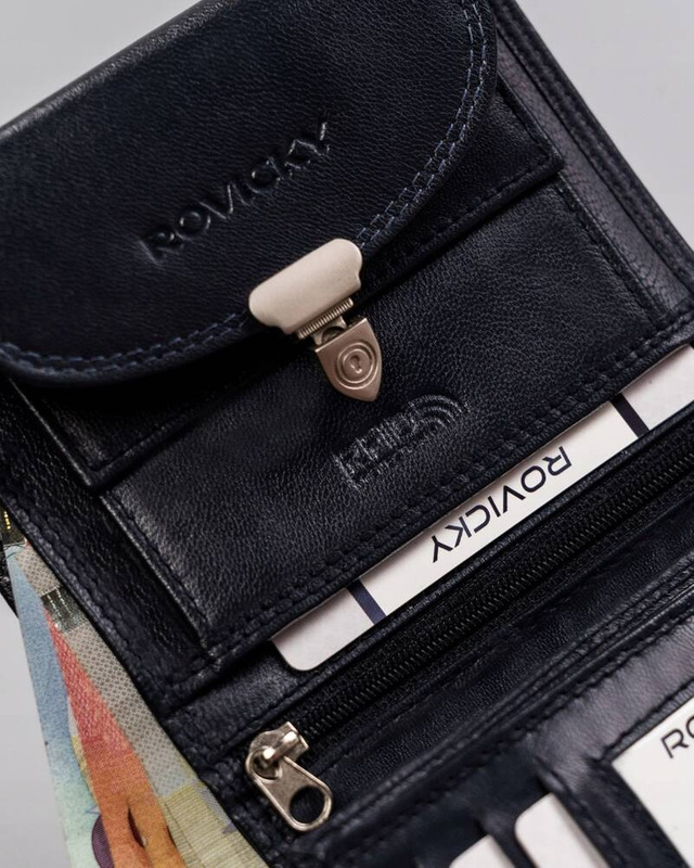 Zgrabna Skórzana damska portmonetka Rovicky RFID