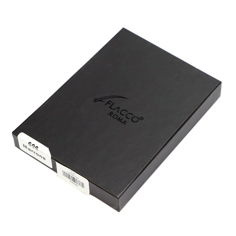 FLACCO męski portfel skóra naturalna składany kompaktowy pojemny