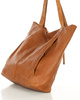 Miękka torba typu shopper skórzana na ramię - MARCO MAZZINI - brąz camel