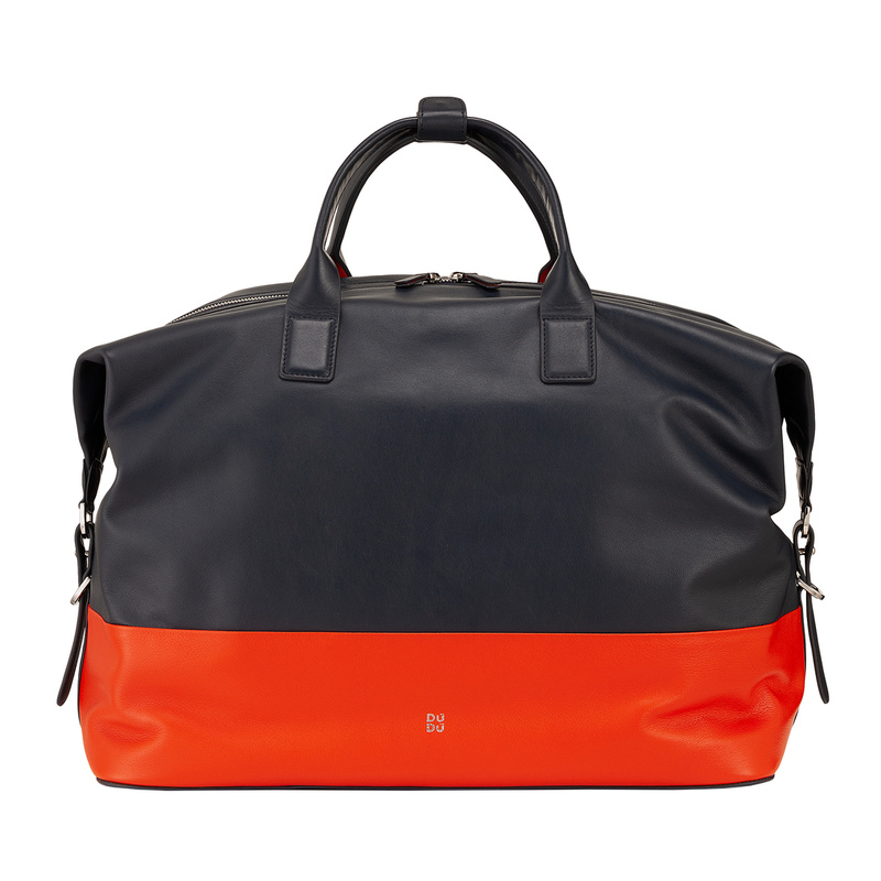 DuDu Skórzana duża torba podróżna weekendowa z paskiem dopinanym