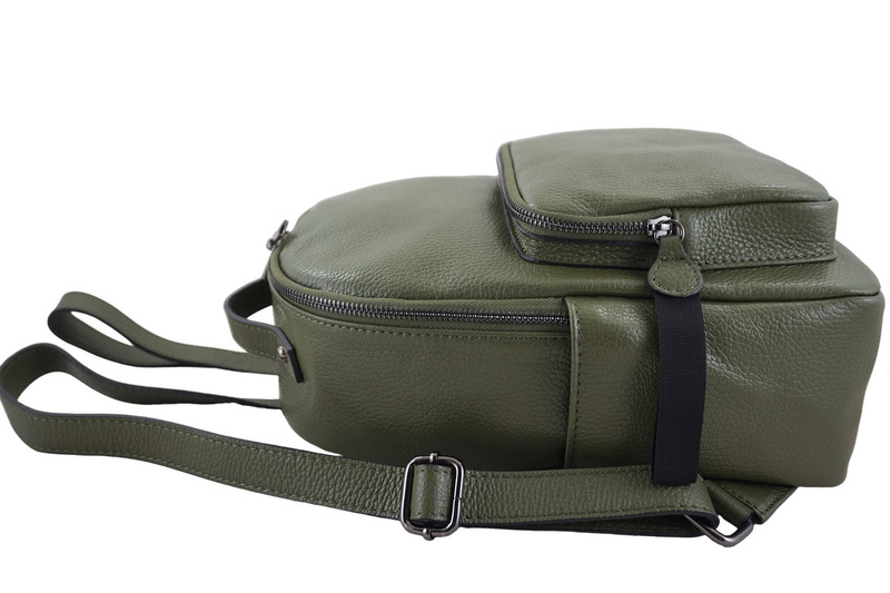 Elegancki plecak skórzany - Zielony