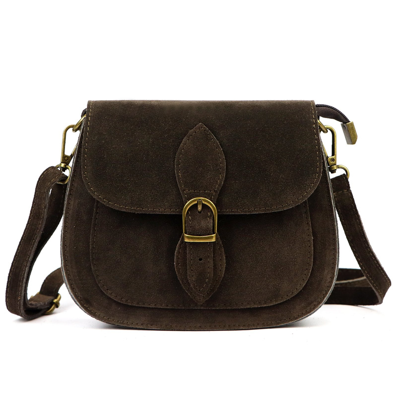 Luka Klasyczna Zamszowa damska listonoszka skórzana przez ramię z kieszenią