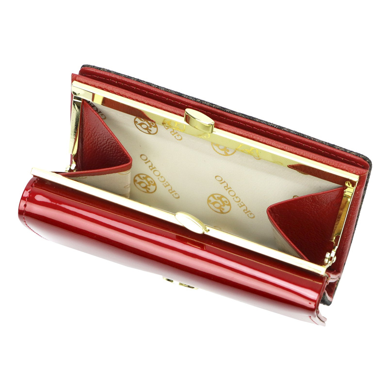 Klasyczny Skórzany damski portfel ze wzorem węża