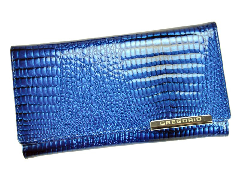 Gregorio damski portfel skóra naturalna duża portmonetka skóra krokodyla
