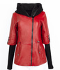 Bukowski Kurtka skórzana damska z odpinanymi rękawami z kapturem