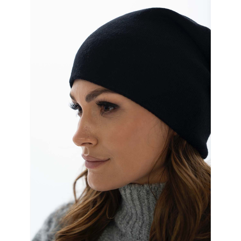 Czapka damska Beanie z kryształkami czarna - Peterson