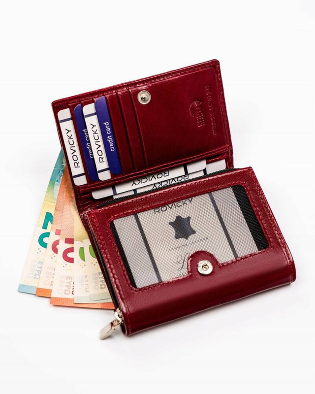 Kompaktowy damski portfel skórzany z RFID Rovicky
