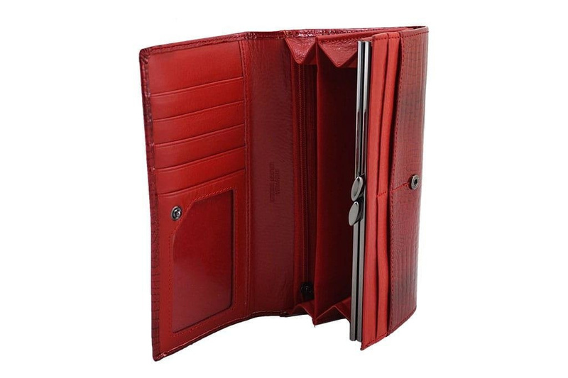 Ekskluzywny portfel damski lakierowany - Czarny