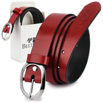 Beltimore skórzany damski pasek do spodni 3 cm antyalergiczny czarny U55