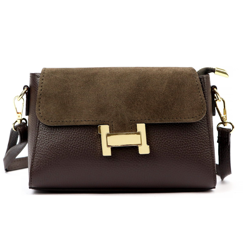 Damska listonoszka z ozdobną klamrą torebka przez ramię skórzana Luka