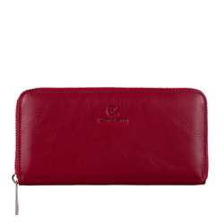 Czerwony Portfel Damski ze Skóry Licowej – Elegancja i Niezawodna Funkcjonalność PD090s165 RFID
