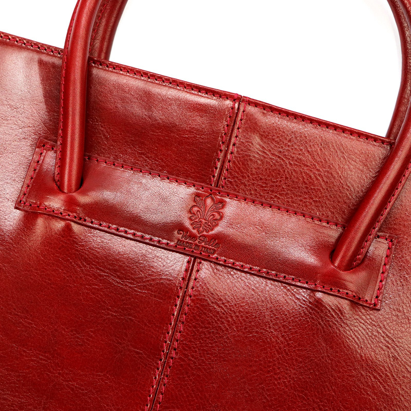 Florence damski kuferek skóra naturalna duża torebka z organizerem paskiem