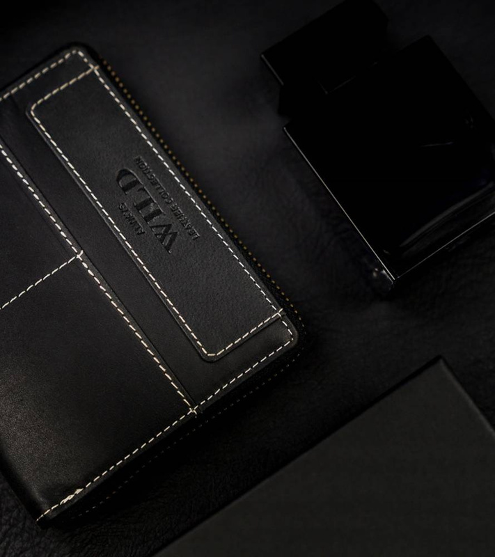 Portfel męski na zamek z przeszyciami Always Wild