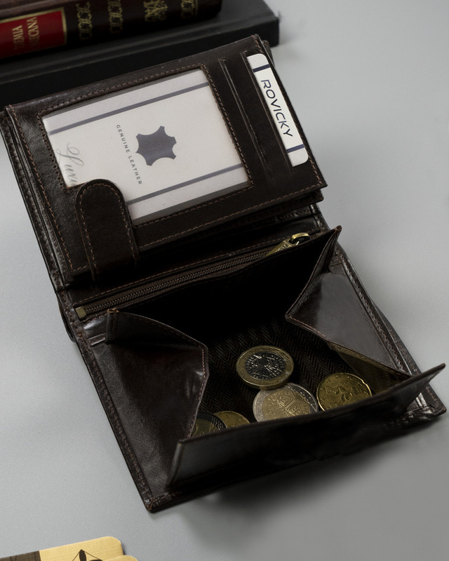 Skórzany męski portfel Rovicky N62L-RVTP RFID
