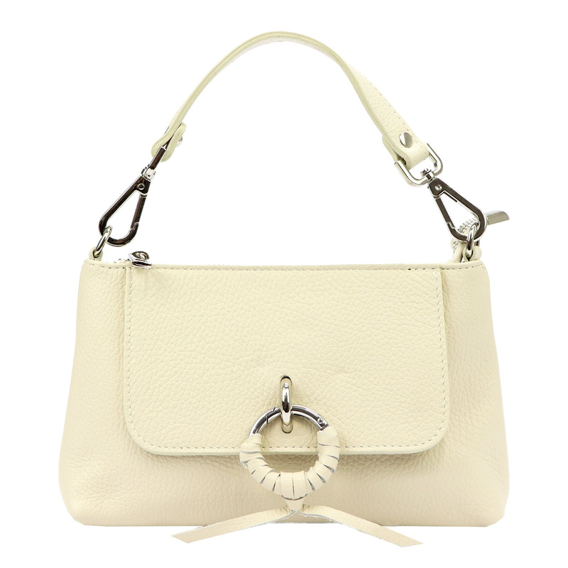 Luka Skórzana mała damska torebka na ramię listonoszka z paskiem