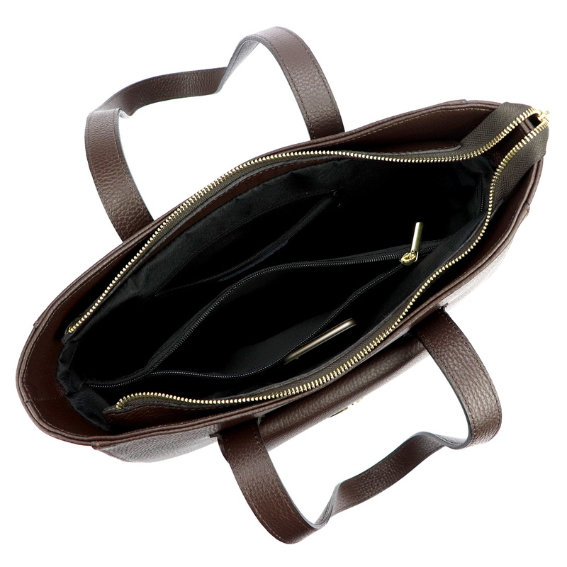 Elegancka Skórzana damska shopperbag torebka na ramię Gregorio z kieszenią