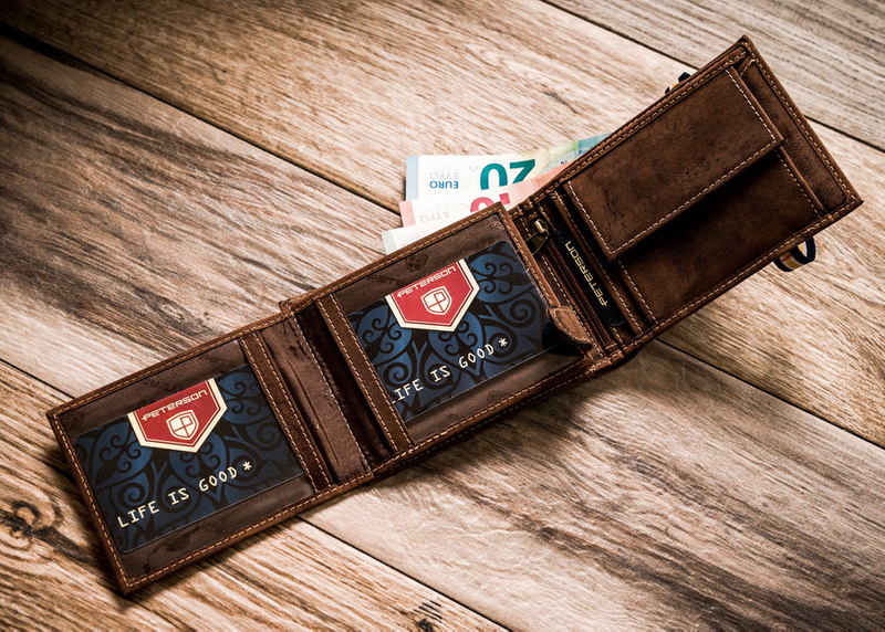 Skórzany męski portfel Peterson PTN 304E HUNTER