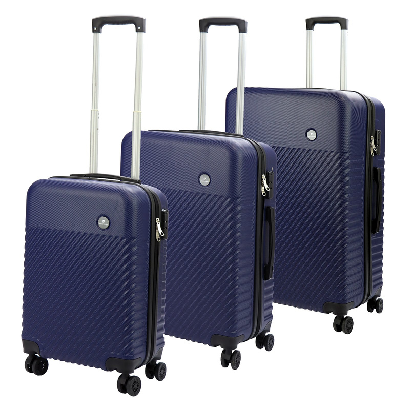 Pierre Cardin zestaw trzech walizek na kółkach ABS podróżne zamek na kod