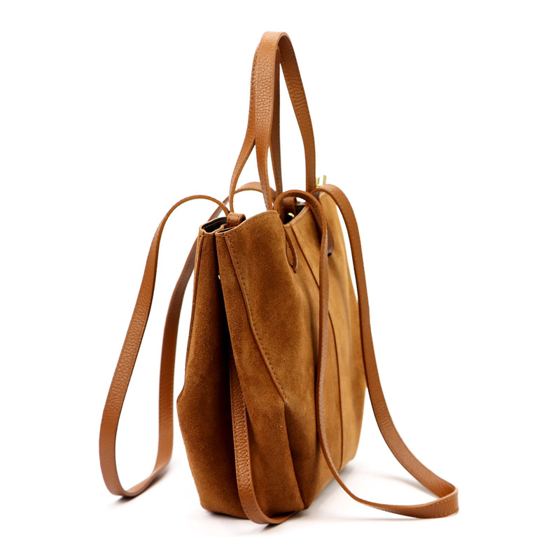 Skórzana zamszowa pojemna Stylowa damska shopperbag torebka na ramię Luka