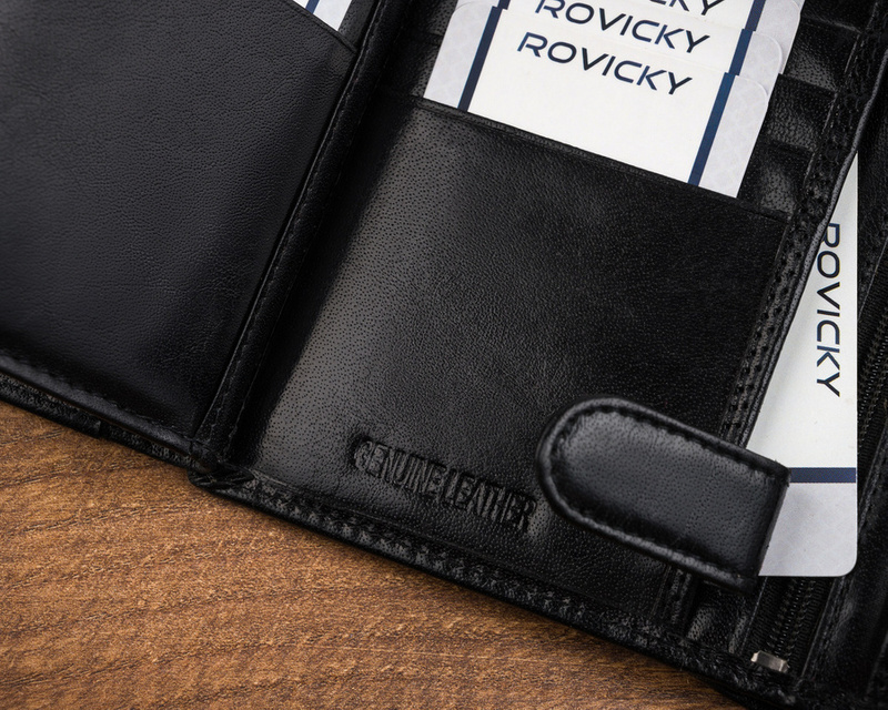 Duży elegancki skórzany męski portfel Rovicky RFID