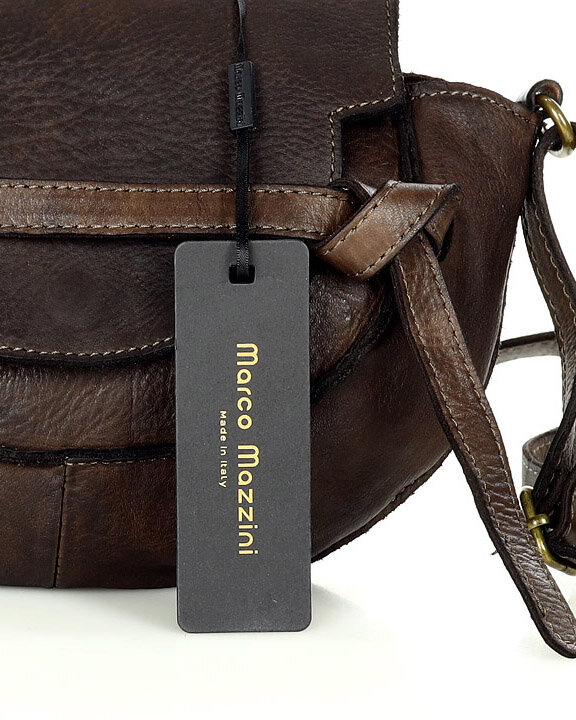 Marco Mazzini Torebka listonoszka skórzana saddle bag brąz caffe
