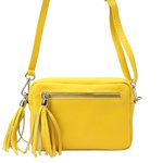 Damska listonoszka torebka Skórzana z brelokiem frędzlem i kieszeniami Luka