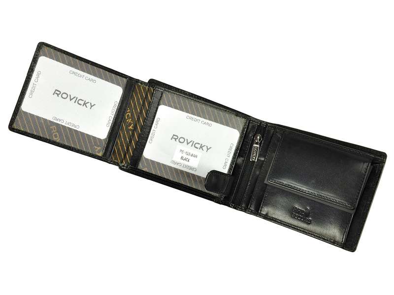 Skórzany rozbudowany męski portfel Rovicky z RFID
