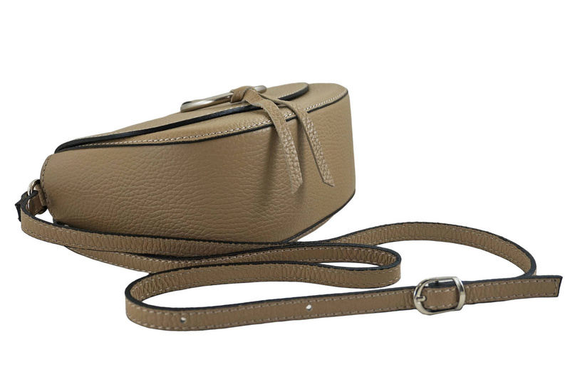 Damska skórzana listonoszka włoska - Beżowa