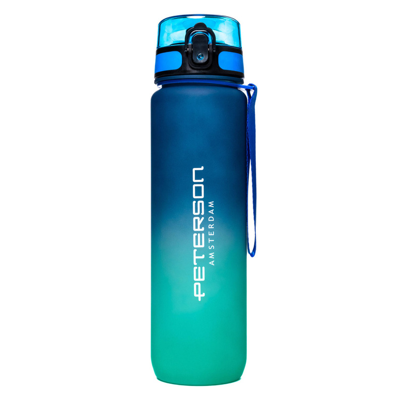 Niebiesko-zielony, tritanowy bidon na wodę o pojemności 1000 ml - Peterson
