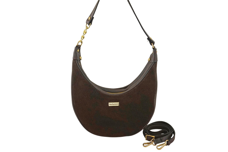 Stylowa torebka z zamszowym wykończeniem - Brązowa ciemna