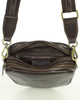 Torba skórzana na dwa zamki crossbody camera bag - MARCO MAZZINI brąz ciemny