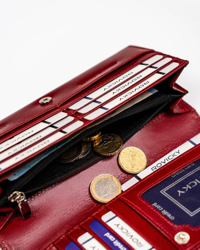 Duża damska portmonetka z systemem RFID od Rovicky