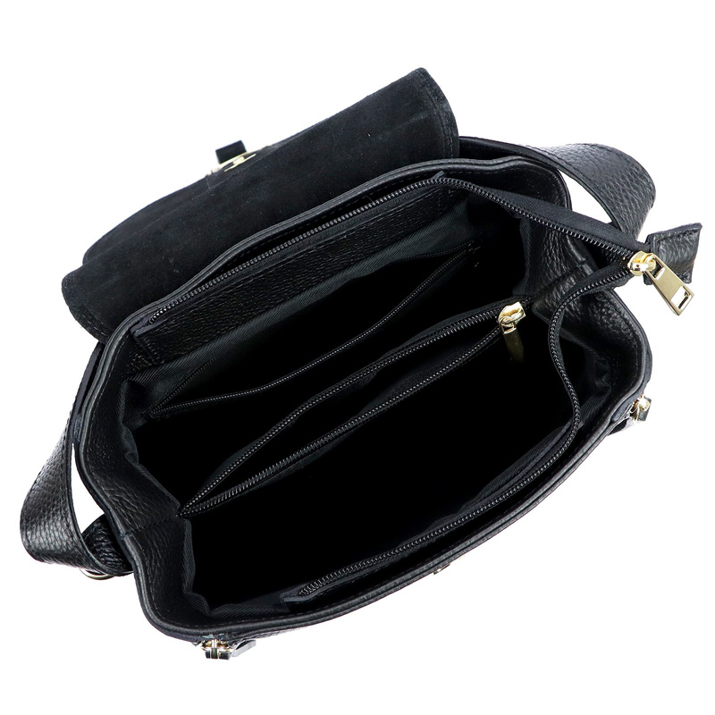 Luka Skórzana Damska listonoszka na ramię z organizerem i kieszeniami