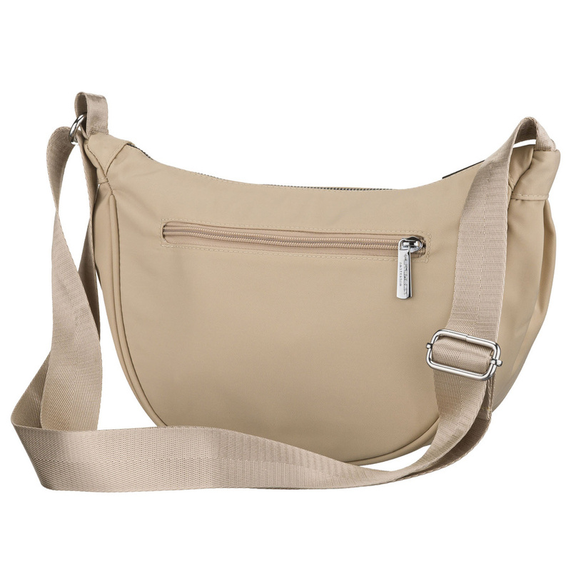 Listonoszka damska z poliestru w kolorze beżowym, jednokomorowa z zewnętrzną kieszonką - Peterson