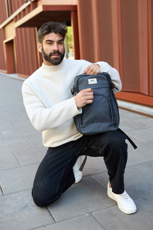 Plecak torba mały bagaż pojemny do samolotu kabinówka lotnicza Beltimore jasno szary TOK-T