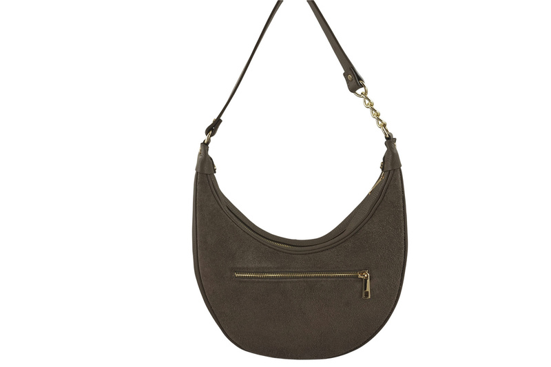 Stylowa torebka z zamszowym wykończeniem - Beżowa ciemna