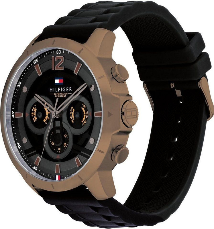 Zegarek TOMMY HILFIGER 1710491. Kwarcowy, Kolor czarny. Mężczyzna.