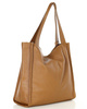 Modna torebka damska skórzany shopper bag - MARCO MAZZINI Portofino Max camel