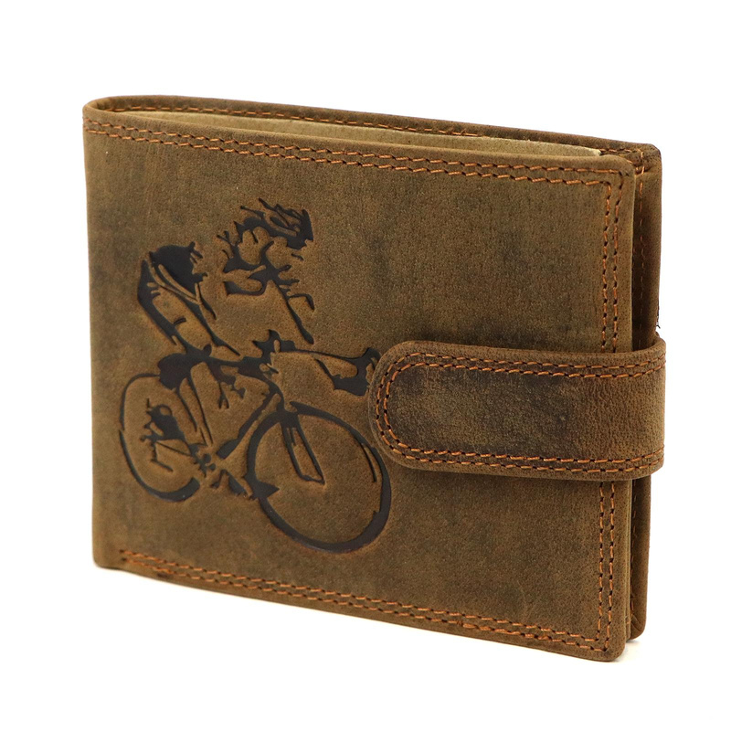 Nordee męski portfel skóra naturalna na zatrzask z indywidualnym wzorem