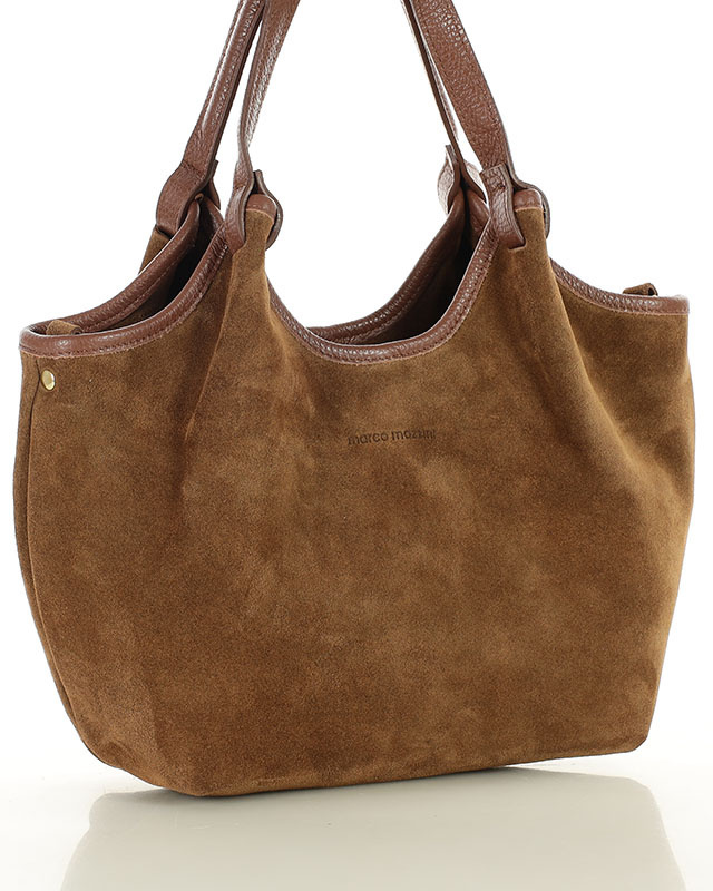 Torebka damska worek hobo bag skóra naturalna - MARCO MAZZINI czarna