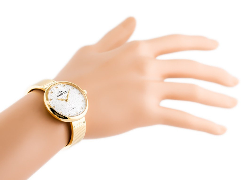 ZEGAREK DAMSKI BISSET BSBF20 (zb576b) - SZAFIROWE SZKŁO