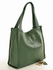 Modna torebka damska skórzany shopper bag - MARCO MAZZINI Portofino Max ciemny zielony