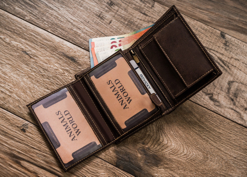 Skórzany męski portfel Wild ANIMALS N4-CHM HORSE