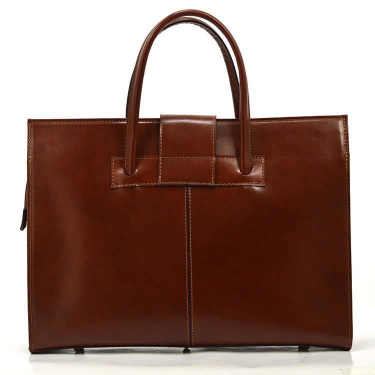 Damska duża skórzana aktówka na dokumenty kuferek