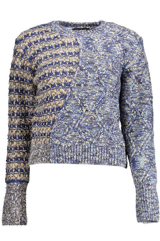 NIEBIESKI SWETER DESIGUAL DAMSKI